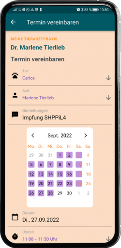 Funktion Terminvereinbarung
